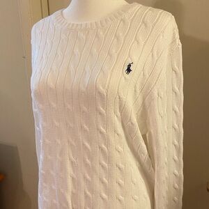 Polo Ralph Lauren White Cable knit Sweater XL